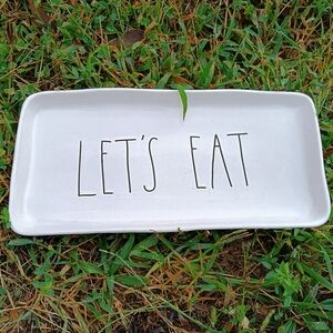 Rae Dunn festive "Let's Eat" dinner appetizer platter, Rae Dunn Platters, Family